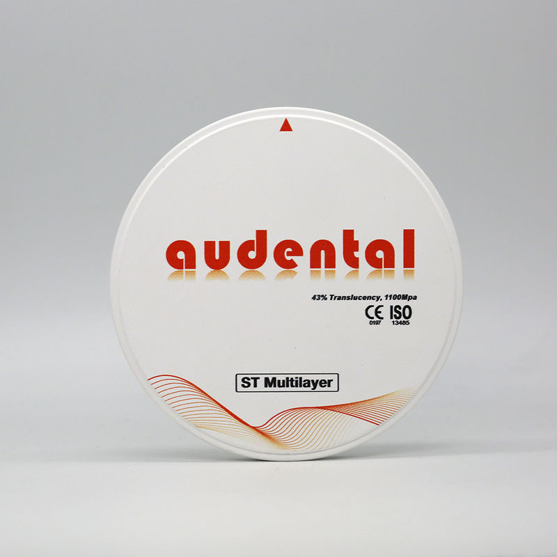 Audental 98 ST Стоматологический цирконий блок 1100MPA 43% TRANSLUCENCY Цвет A1,A2,A3