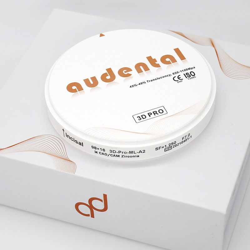 Audental Factory Price Dental Lab Цирконий блок 98 мм Стоматологические расходные материалы 3D Pro Циркониевый диск