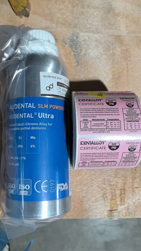 Audental Ultra SLM Powder/CoCrMo/CE,FDA,IdentAlloy/Dental 3D Metal Print (Подробная информация)