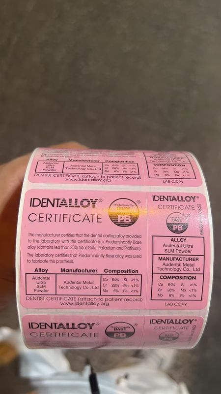 Audental Ultra SLM Powder/CoCrMo/CE,FDA,IdentAlloy/Dental 3D Metal Print (Подробная информация)