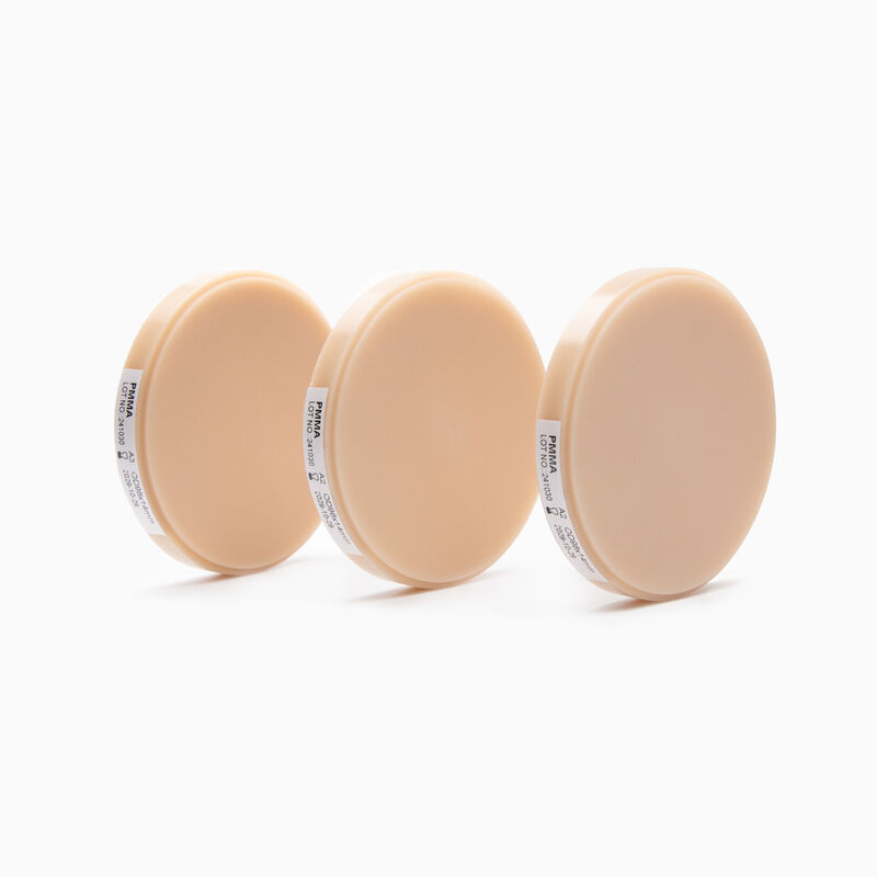 Стоматологический блок ПММА с прочностью на изгиб 150 МПа и плотностью от 132 до 151 г/мл, идеально подходящий для стоматологических реставраций