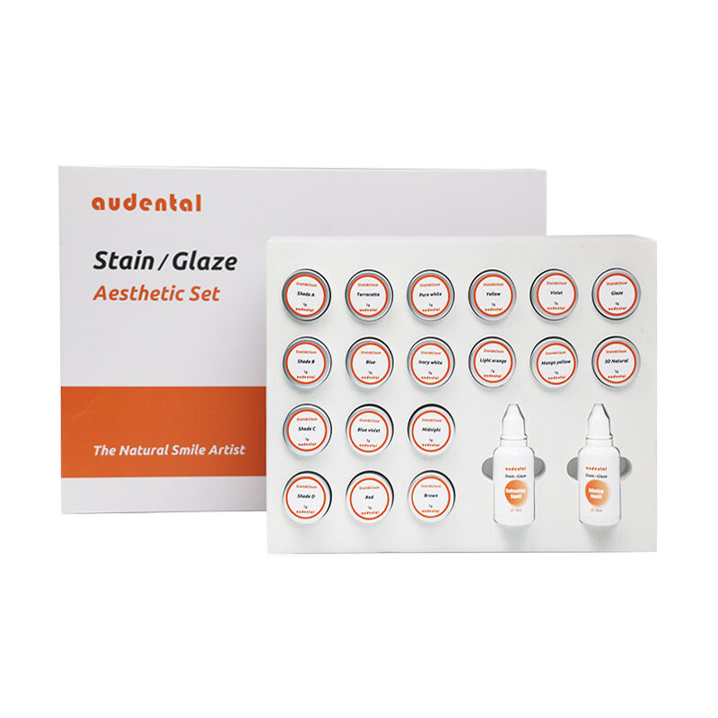 Dental Lab Equipment Offering Simple Stain and Glaze Paste Set with Comprehensive Color Options for Exceptional Zirconia Esthetics