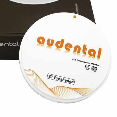 CAD CAM Предварительно окрашенный циркониевый блок ST/DST Высокая прозрачность циркония 43% ISO