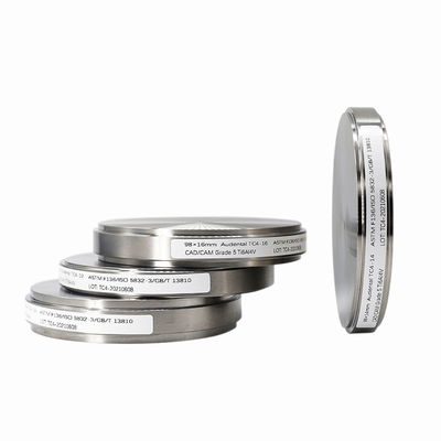 98 мм Gr5 Gr2 Ti Пустые имплантантные материалы CAD CAM Стоматологическое фрезирование Стоматологический титановый диск